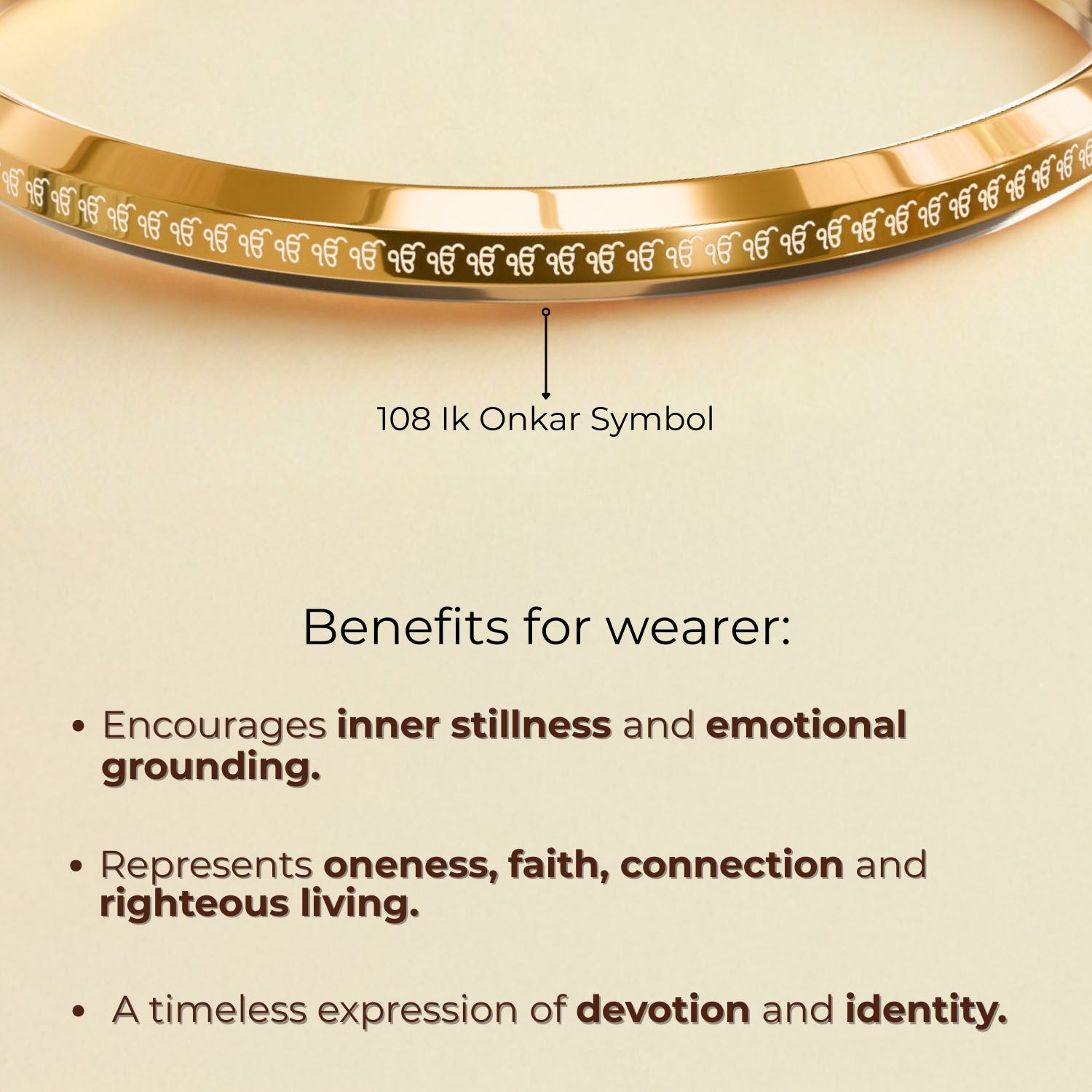 Round Flat 108 Ik Onkar Kada Silver