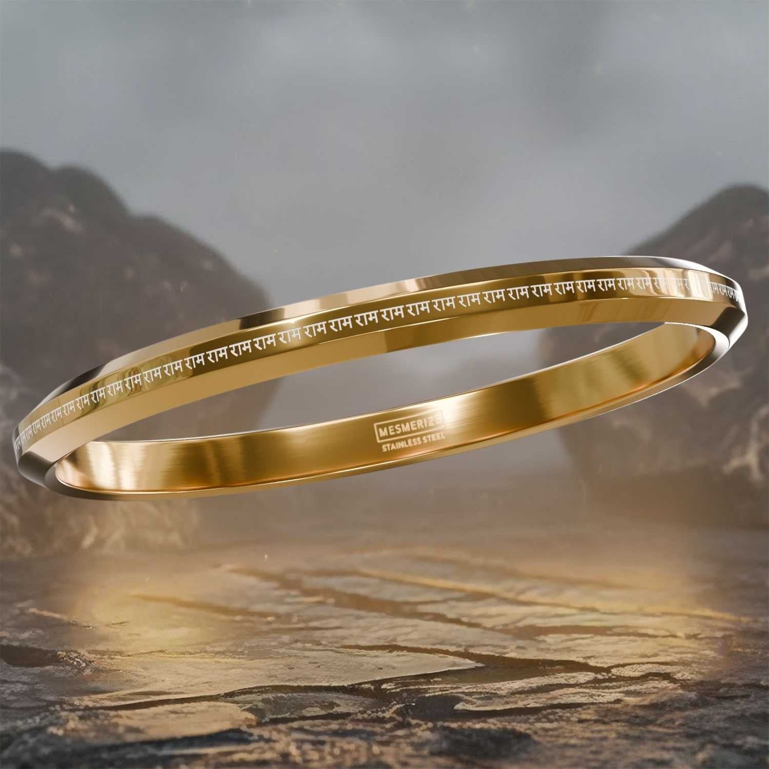 108 Ram MicroCarved Round Kada Gold