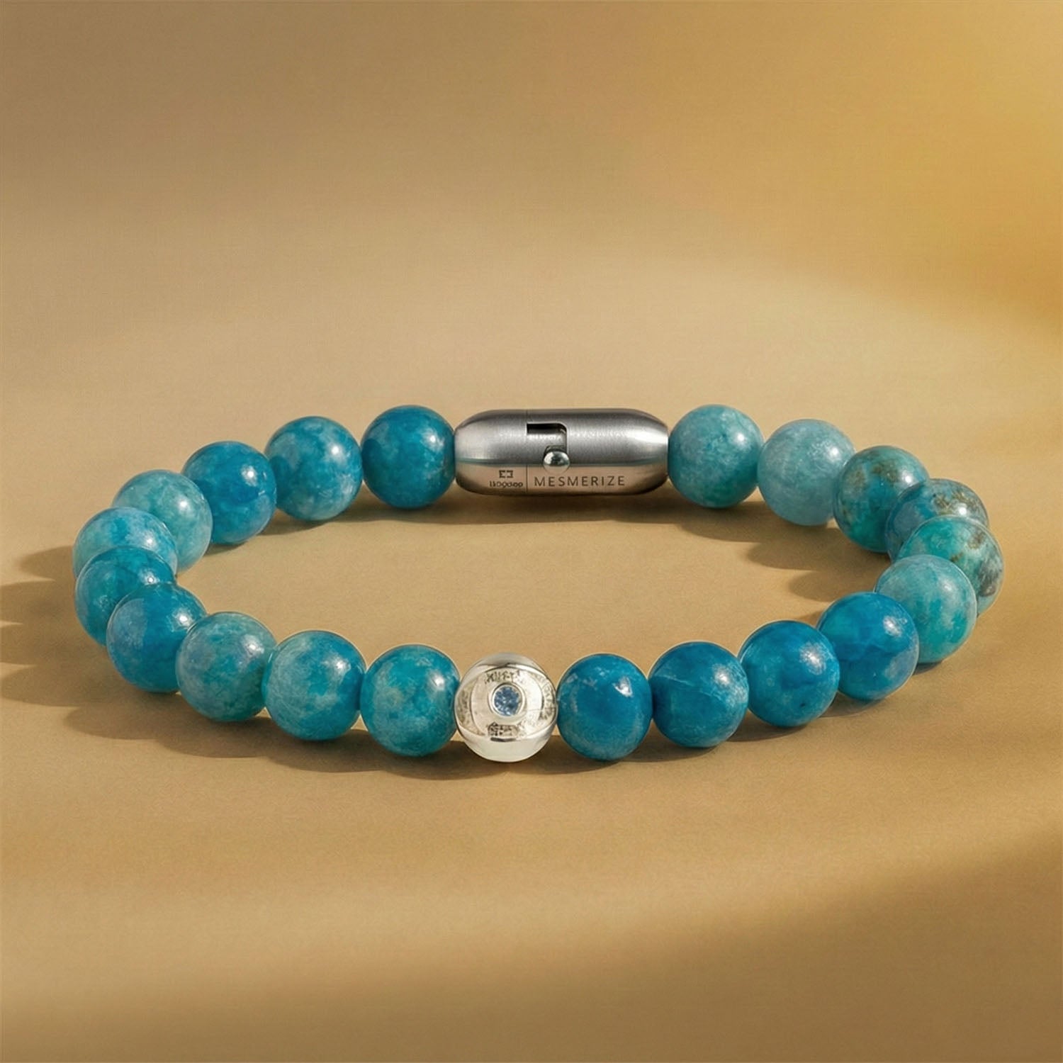 925 Sterling Silver Protective Evil Eye Natural Stone Bracelet with Magsnap2