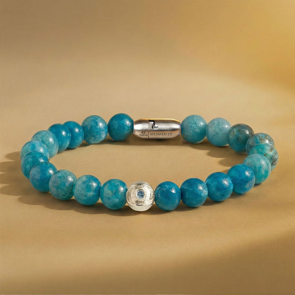 925 Sterling Silver Protective Evil Eye Natural Stone Bracelet with Magsnap2