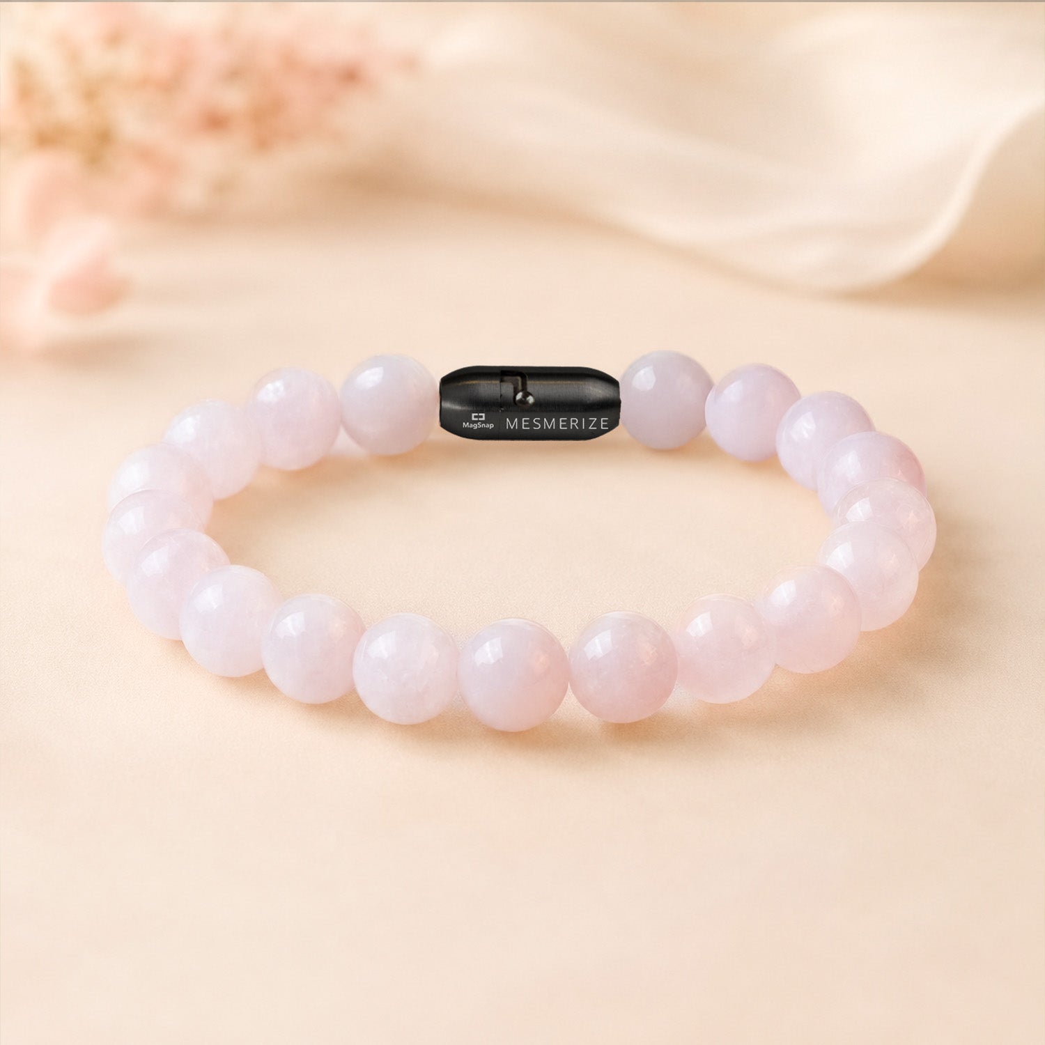 Solace Rose Quartz Natural Stone Bracelet with MagSnap