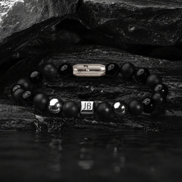 Personalised Stealth Gloss Black Bracelet With Magsnap2