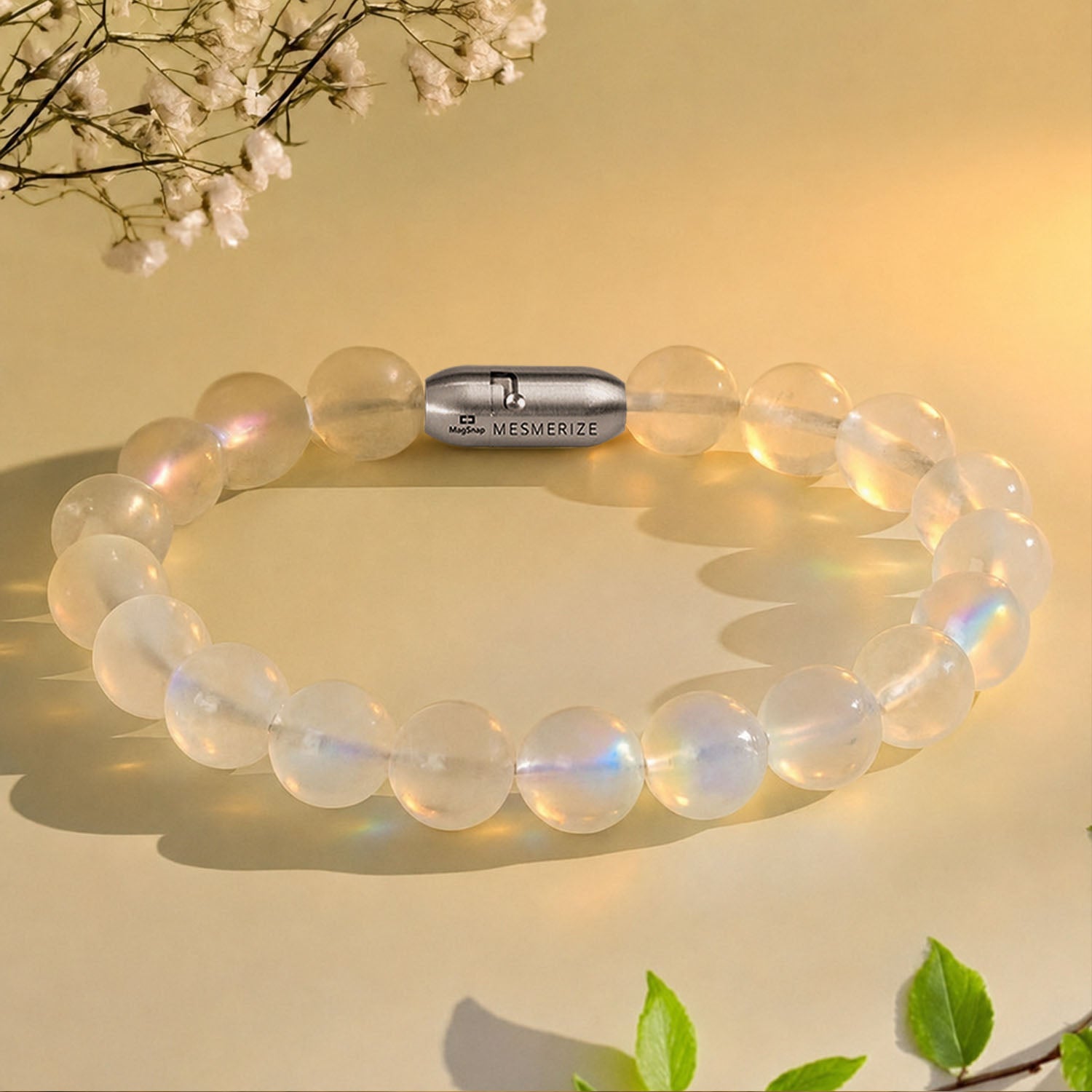 Intuitive Rainbow Moonstone Natural Stone Bracelet With MagSnap 4