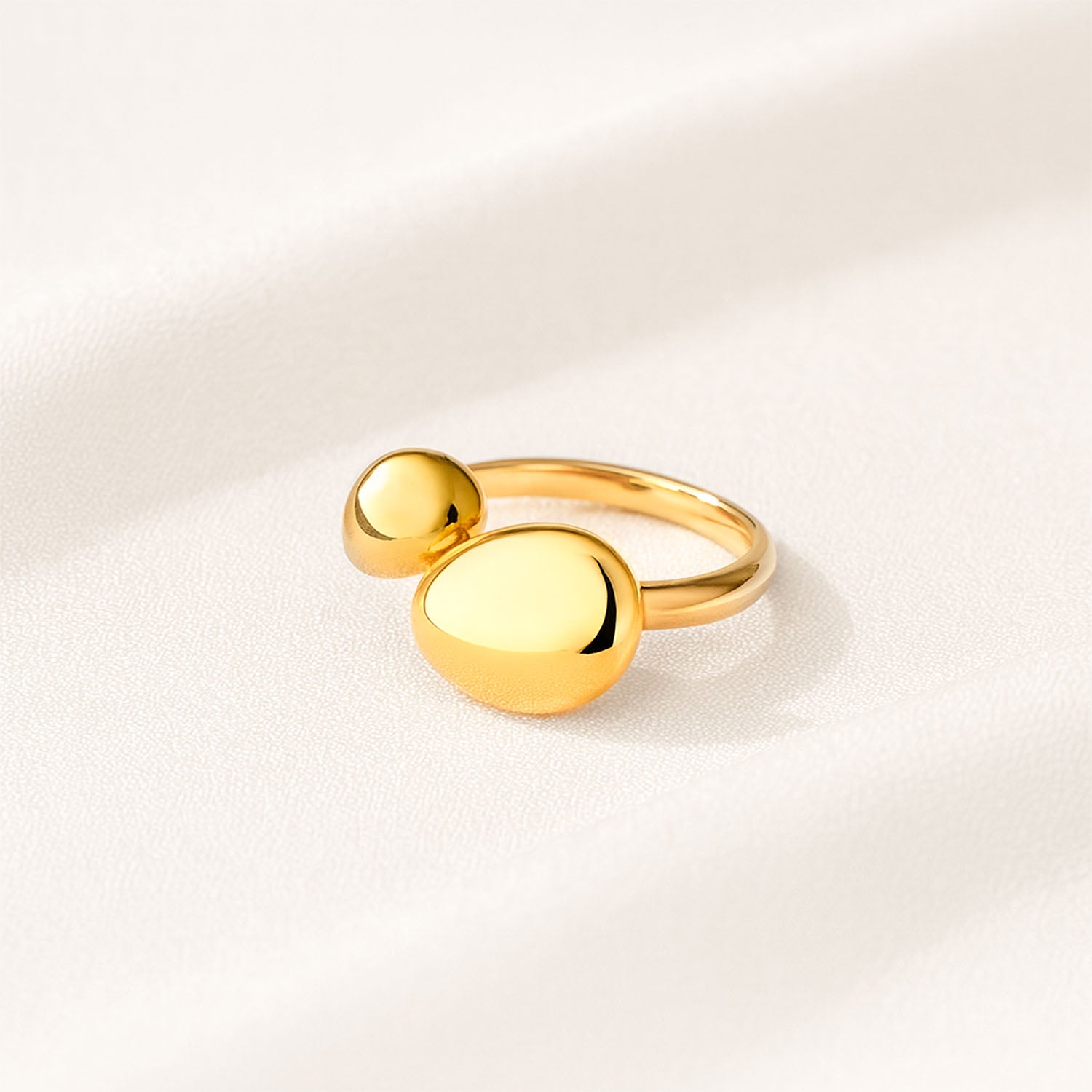 Aethel Gold Sphere Adjustable Ring