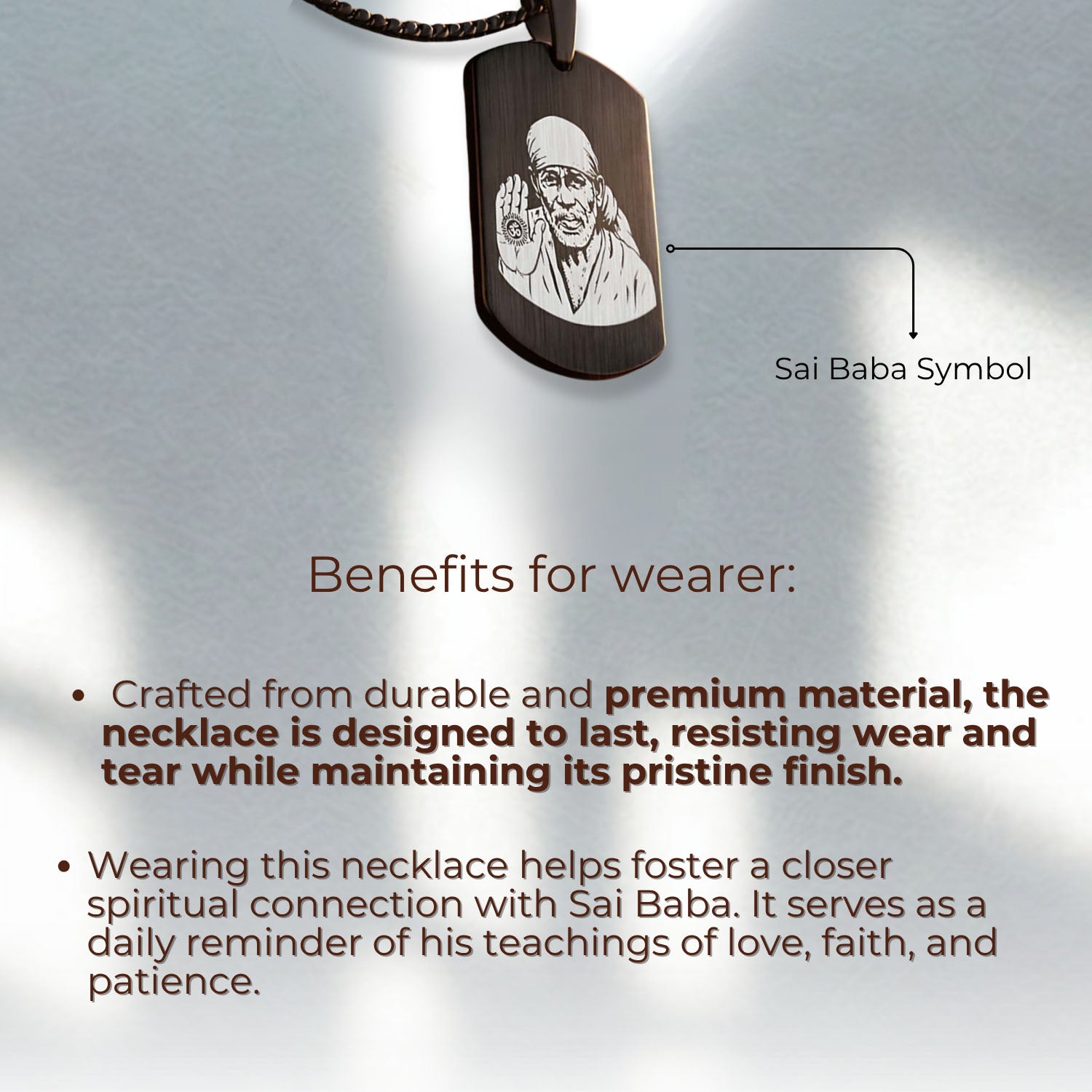 Sai Baba Tag Necklace Silver