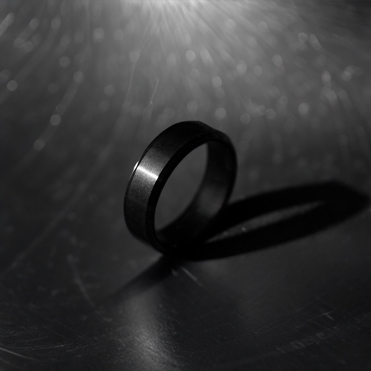 Black Beveled Ring
