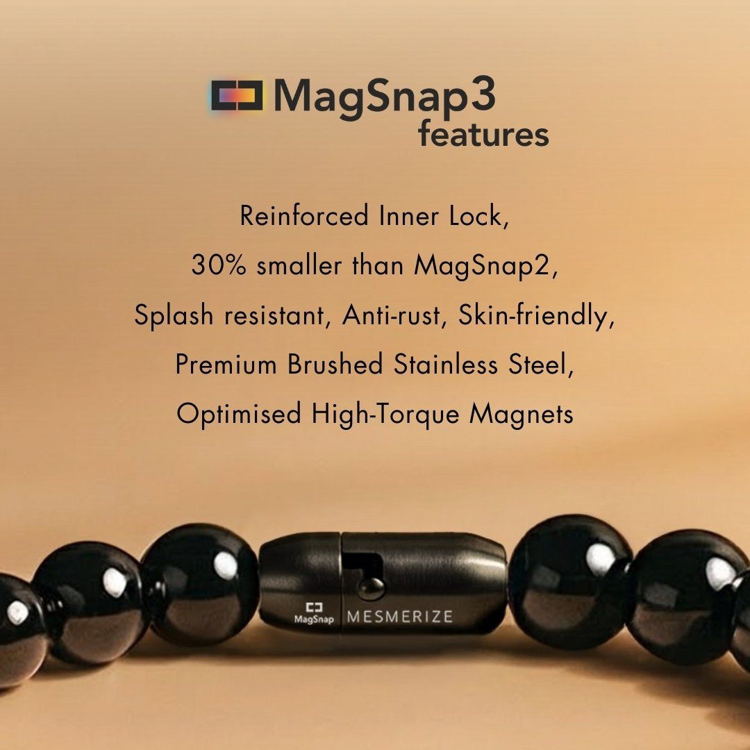 Sacred Saffordite (Chintamani) Natural Stone Bracelet with Magsnap2