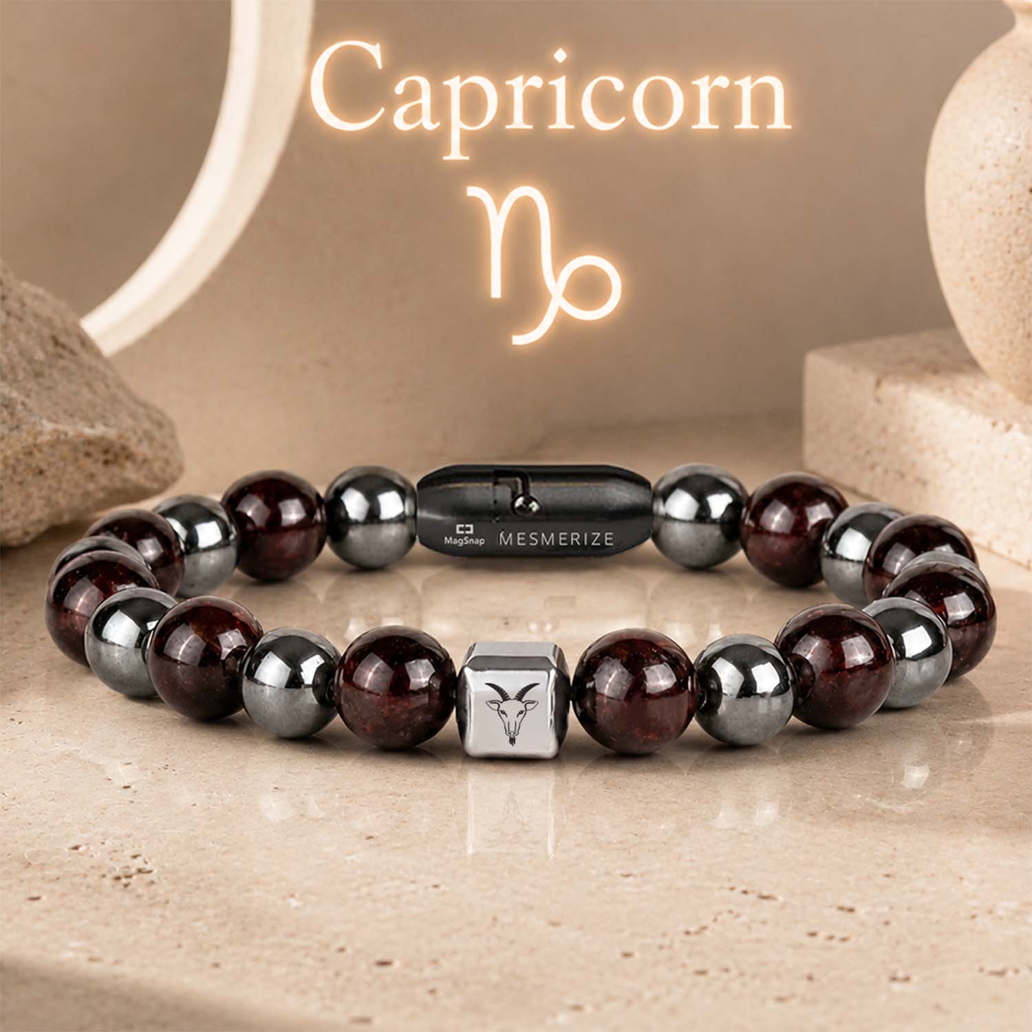 Capricorn (Makar) Zodiac Stone Bracelet with MagSnap 4