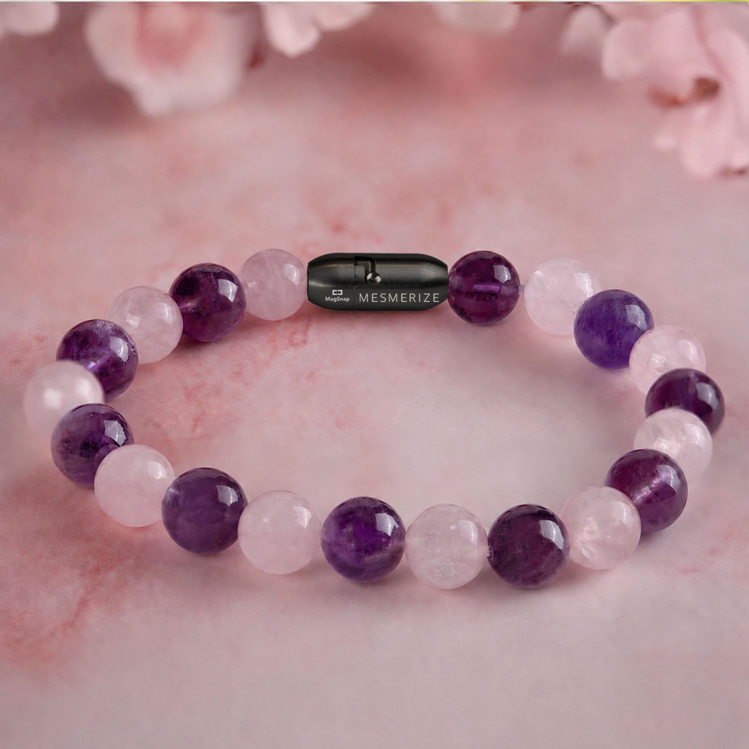 Compassionate Amethyst & Rose Quartz Natural Stone Bracelet