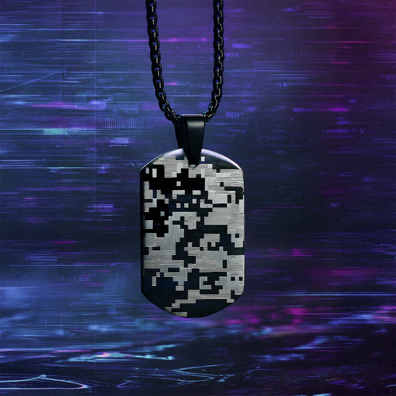 Cyber Camo Army Dog Tag Necklace
