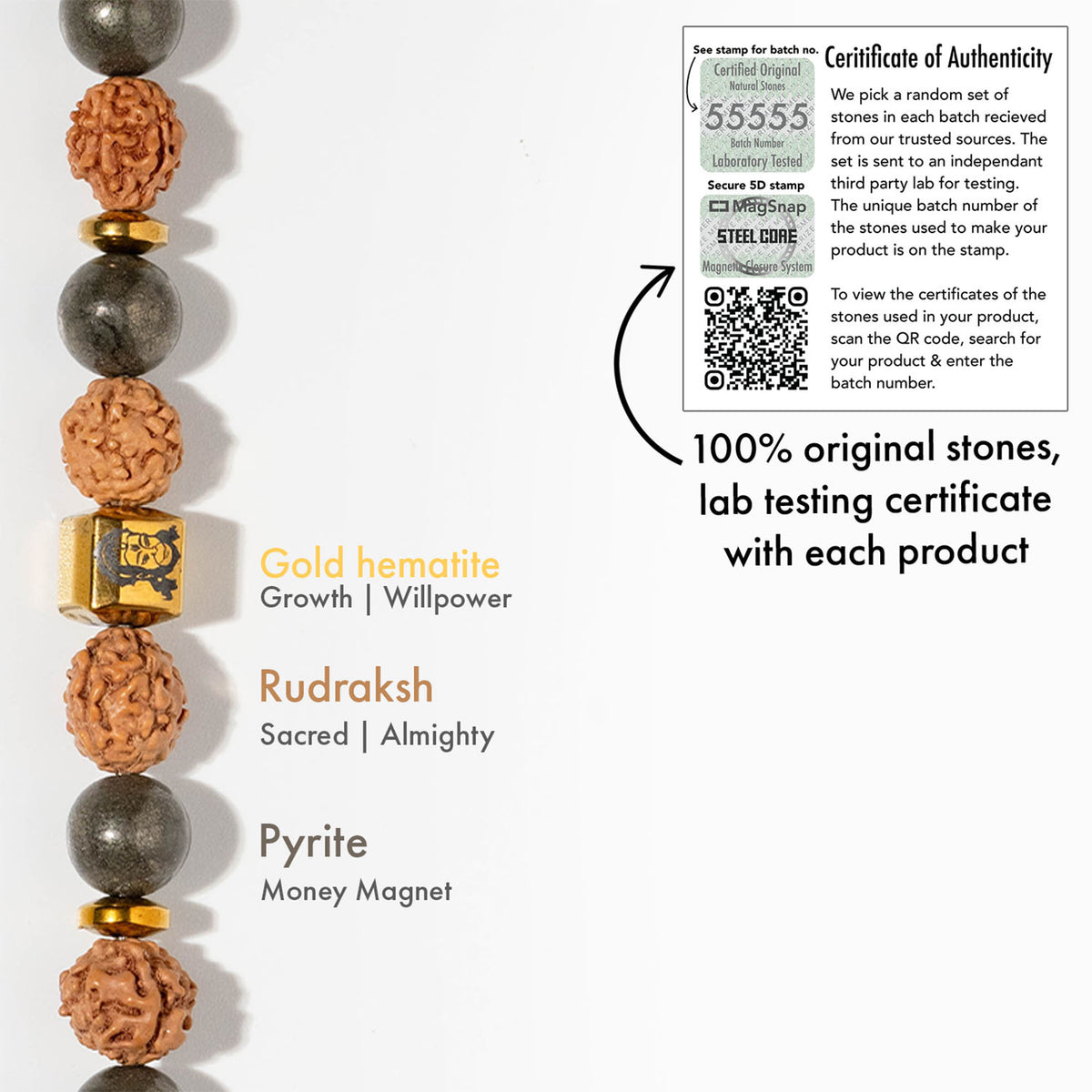 Spiritual Hanuman Natural Stone Bracelet with MagSnap 2