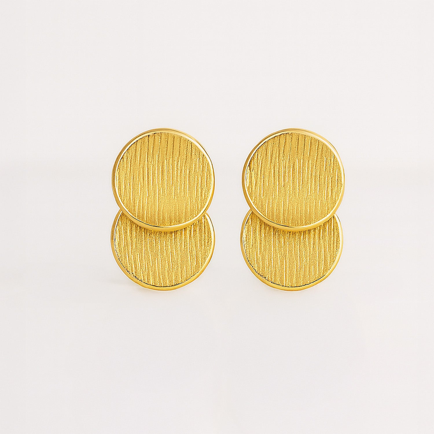 Luna Eclipse Textured 18k Gold Stud Earrings