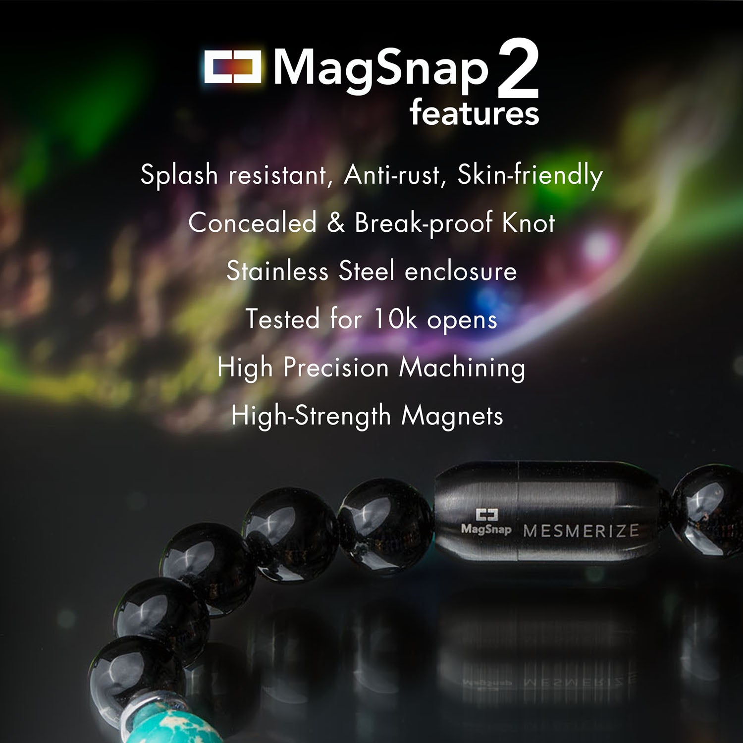 Natural Stone Jewellery Money Magnet Pyrite Natural Stone Bracelet with Magsnap