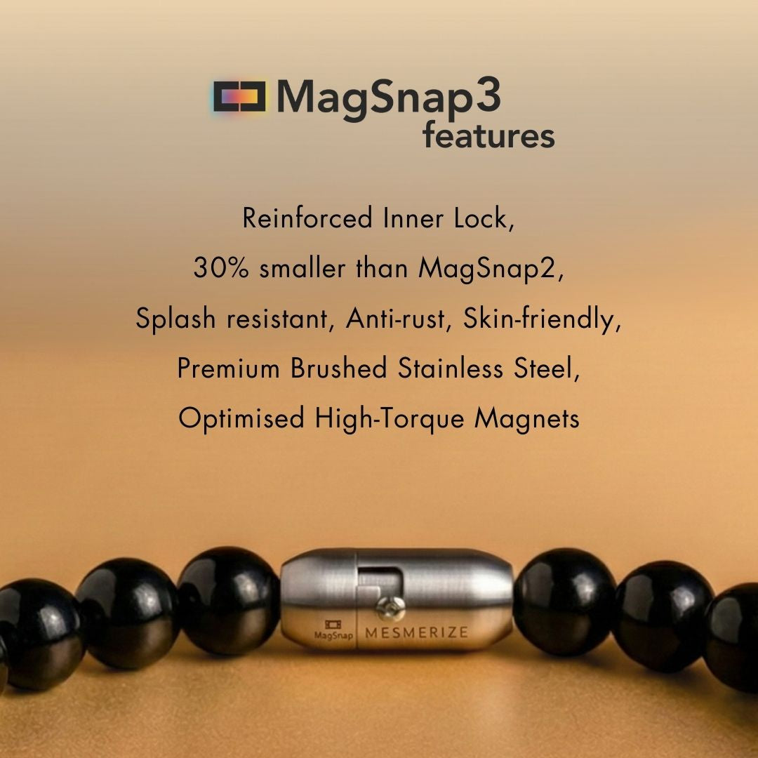 925 Sterling Silver Aegis Evil Eye Natural Stone Bracelet with Magsnap2