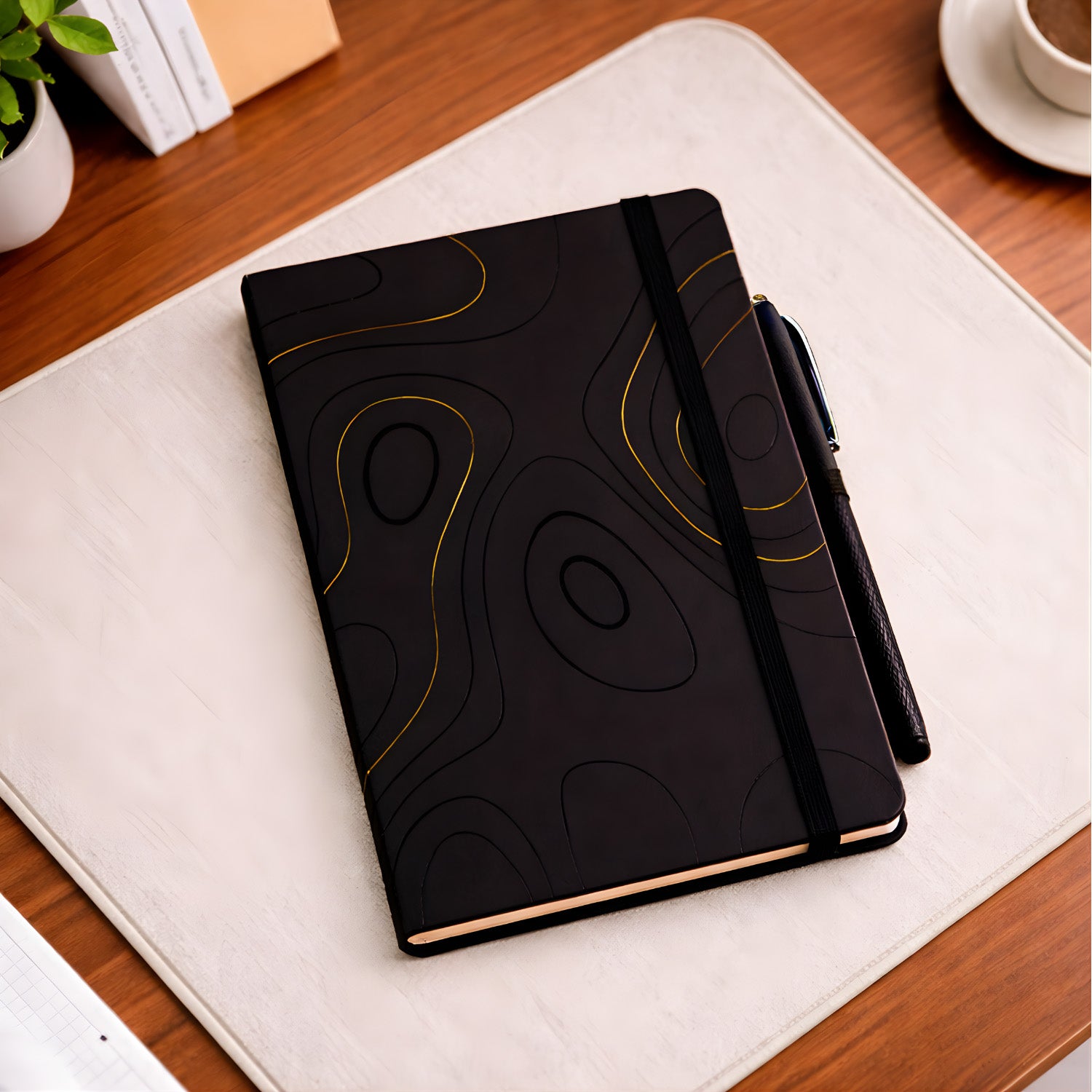 Matte Black Foil Print Notebook