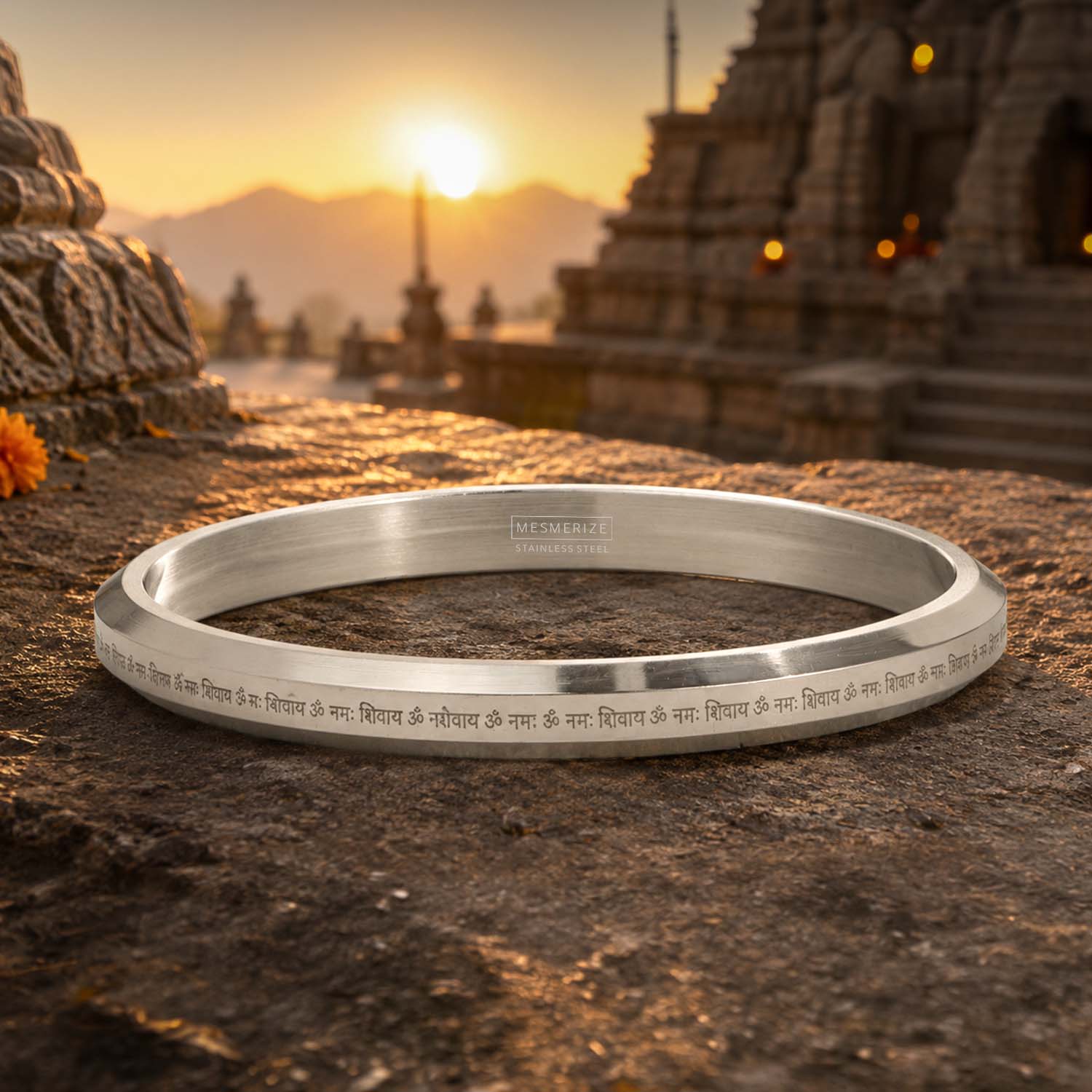 Om Namah Shivay Round Kada Silver