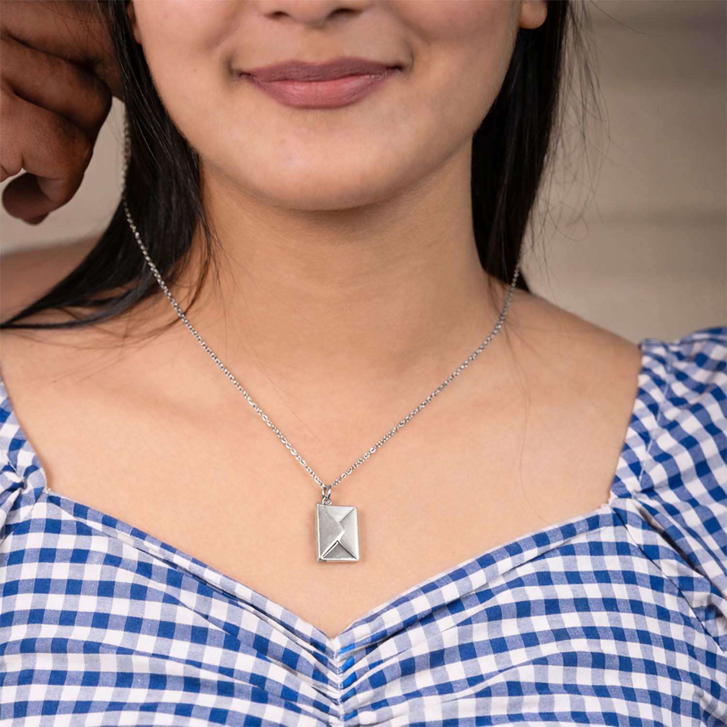 Personalised Envelope Necklace Silver