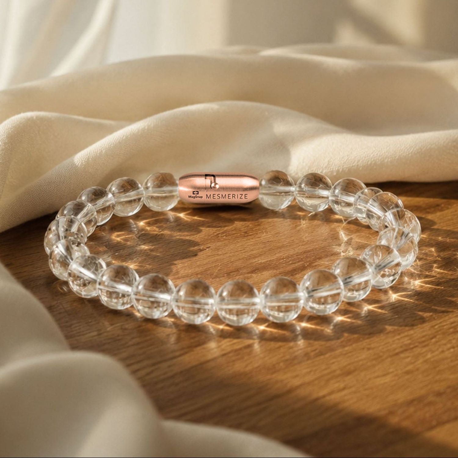 Natural Stone Jewellery Bracelet Clear Quartz MagSnap
