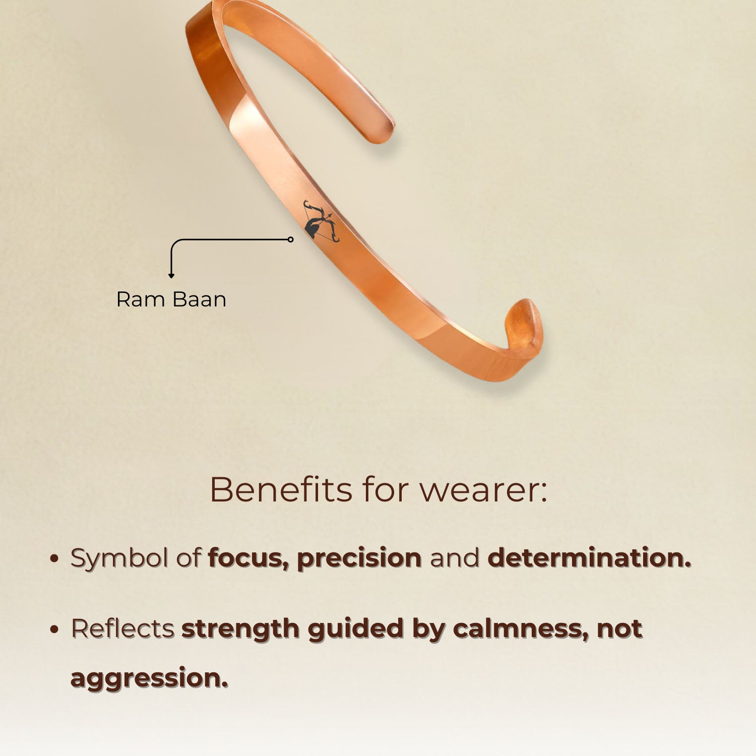 Ram Baan Gloss Cuff Adjustable Bracelet Silver