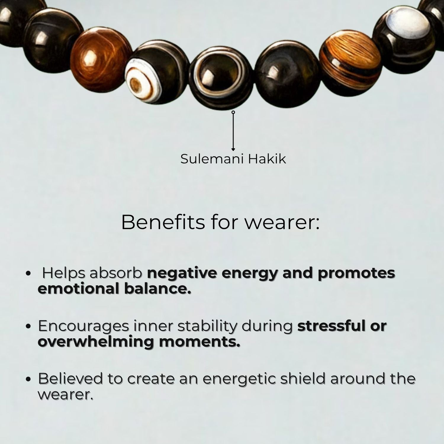 Resonant Sulemani Hakik Natural Stone Bracelet with MagSnap2