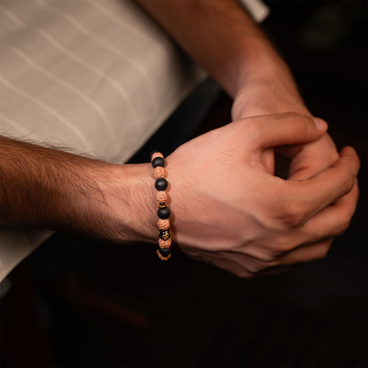 Rudraksh Karungali Om Natural Stone Bracelet with MagSnap 4