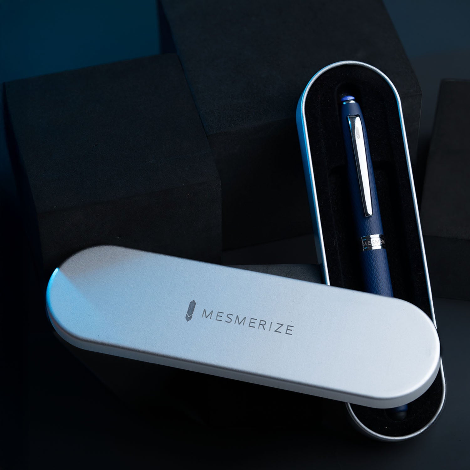 Matte Blue Finish Sapphire 2 in 1 MagSnap Roller Ball Pen with Stylus None