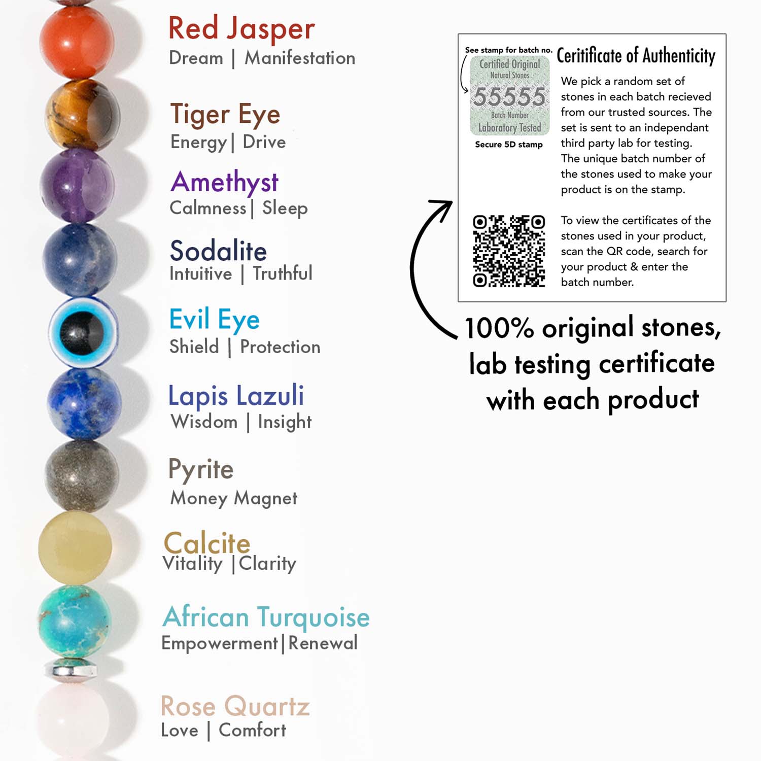 Solace Rose Quartz 9 Chakras Elastic