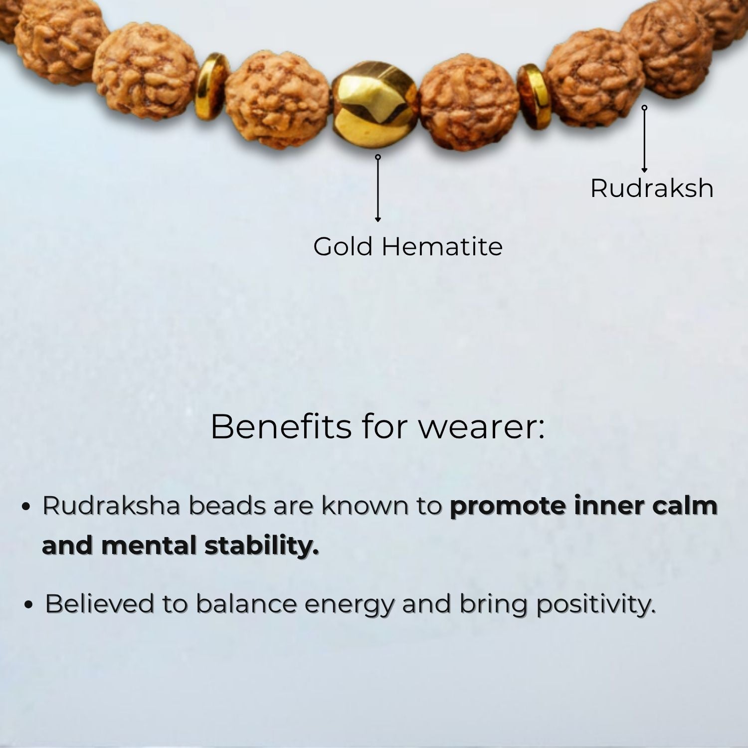 Spiritual Rudraksh Natural Stone Elastic Bracelet