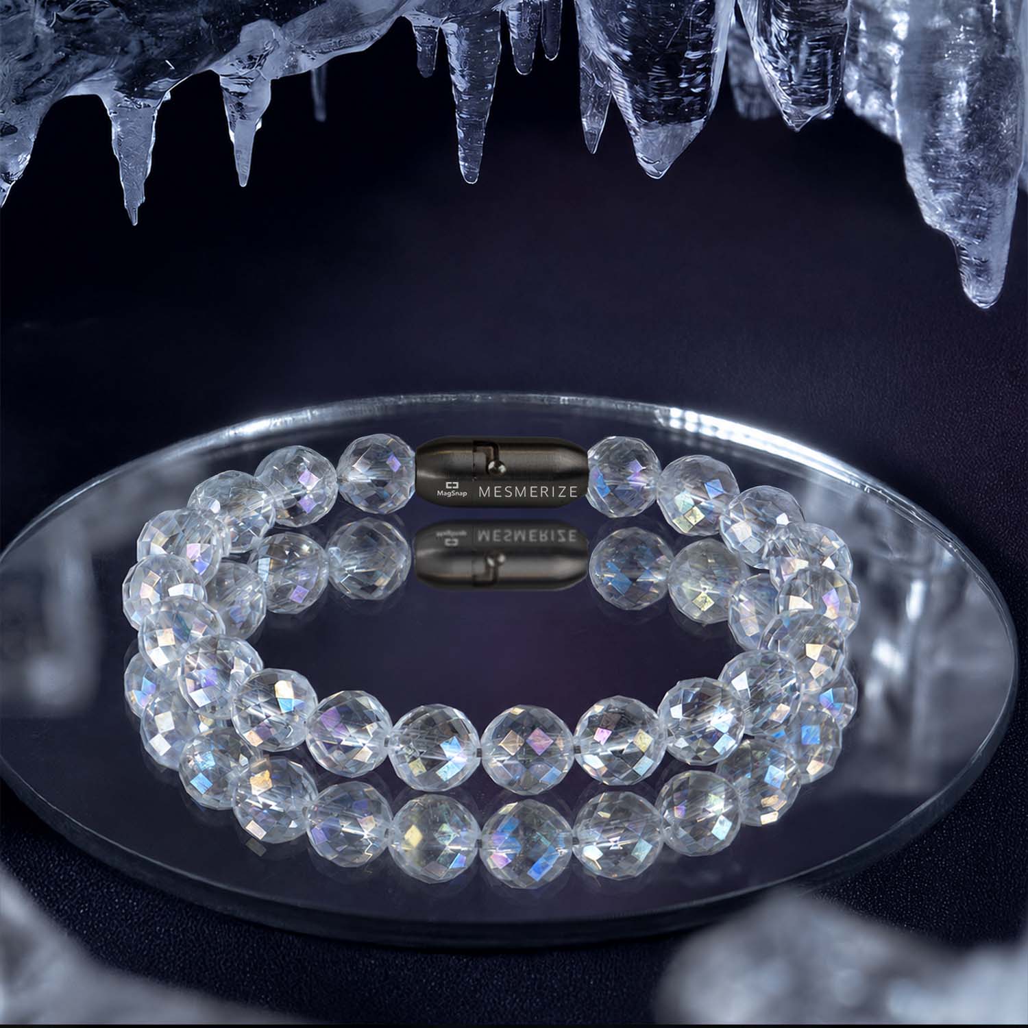 Starlit Aura Quartz Natural Stone Bracelet with MagSnap2