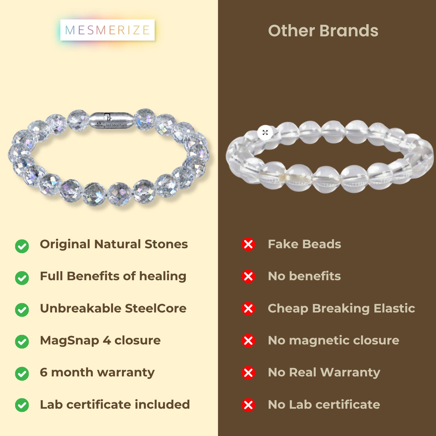 Starlit Aura Quartz Natural Stone Bracelet with MagSnap2