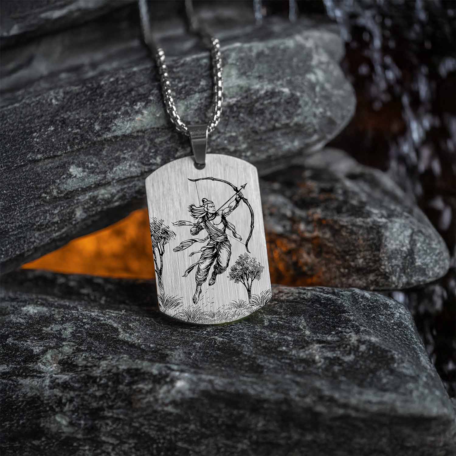 Virtuous Ram Godform Silver Tag Necklace