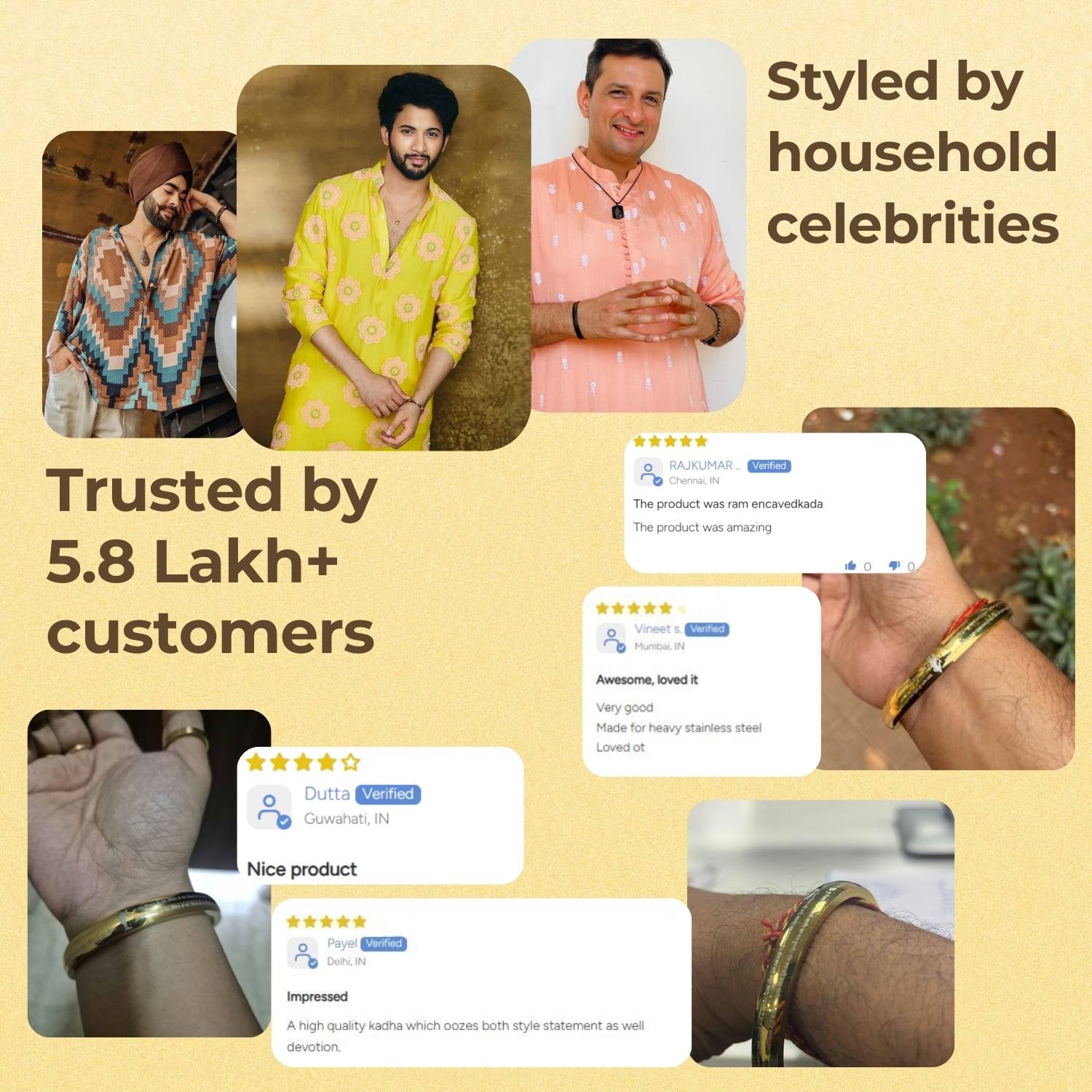 Round Curved 9 Verse of Hanuman Chalisa Kada Black