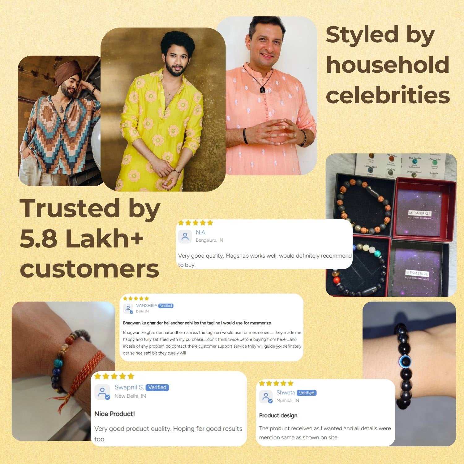 Non Personalised Spiritual Rudraksh Natural Stone Bracelet with Magsnap 2