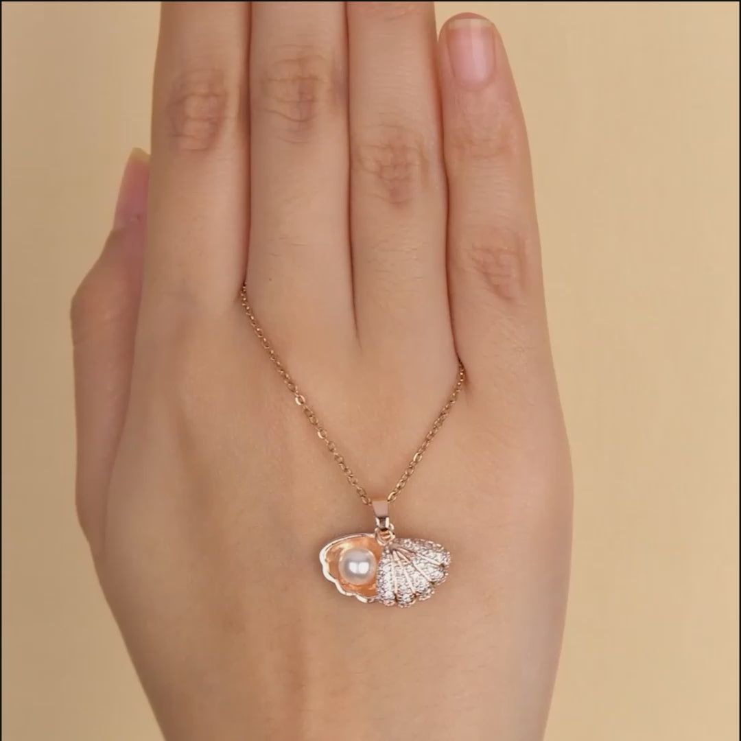 W Premium Jewellery Necklace Pearl Shell Rose Gold