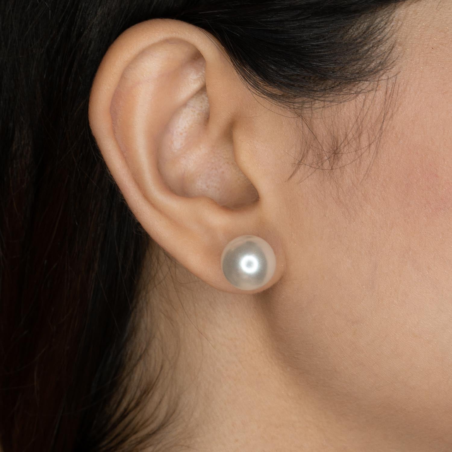 W Premium Jewellery Earrings 4 in 1 Pearl Silver