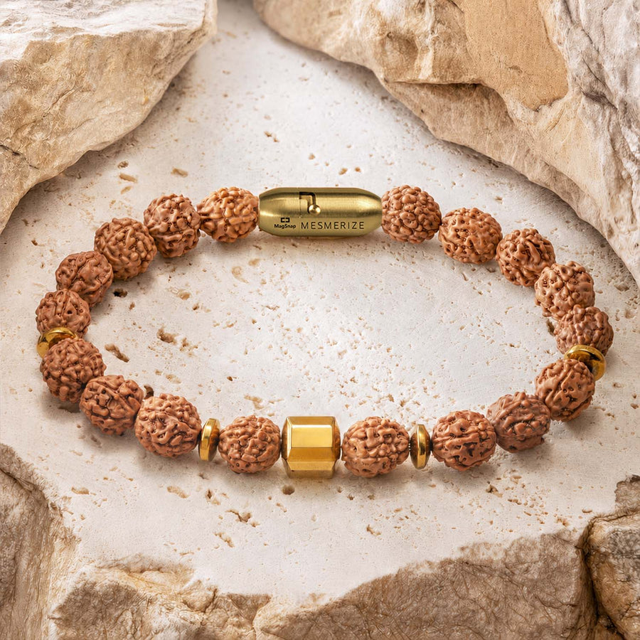 Personalised Spiritual Rudraksh Natural Stone Bracelet with MagSnap 4