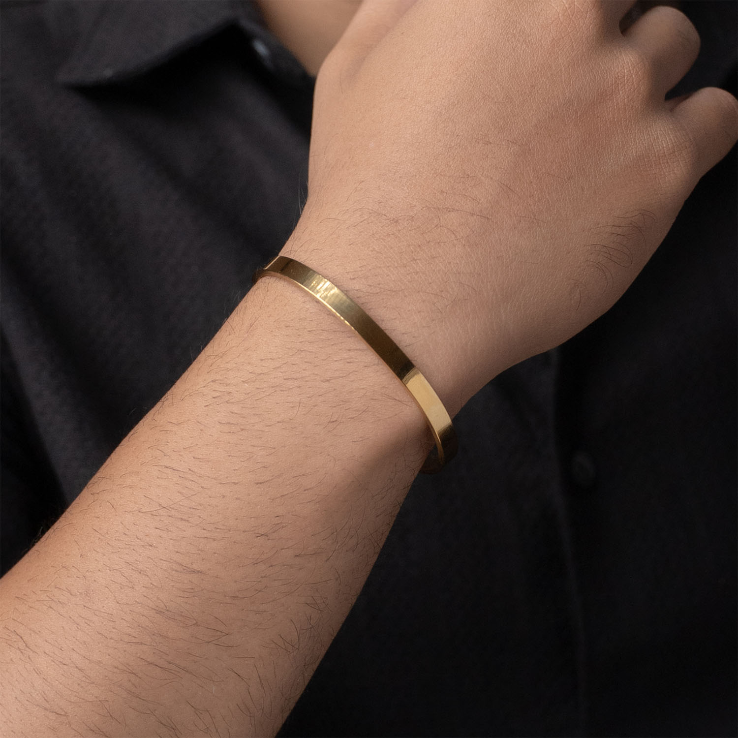Non Personalised Gold Cuff Kada Bracelet