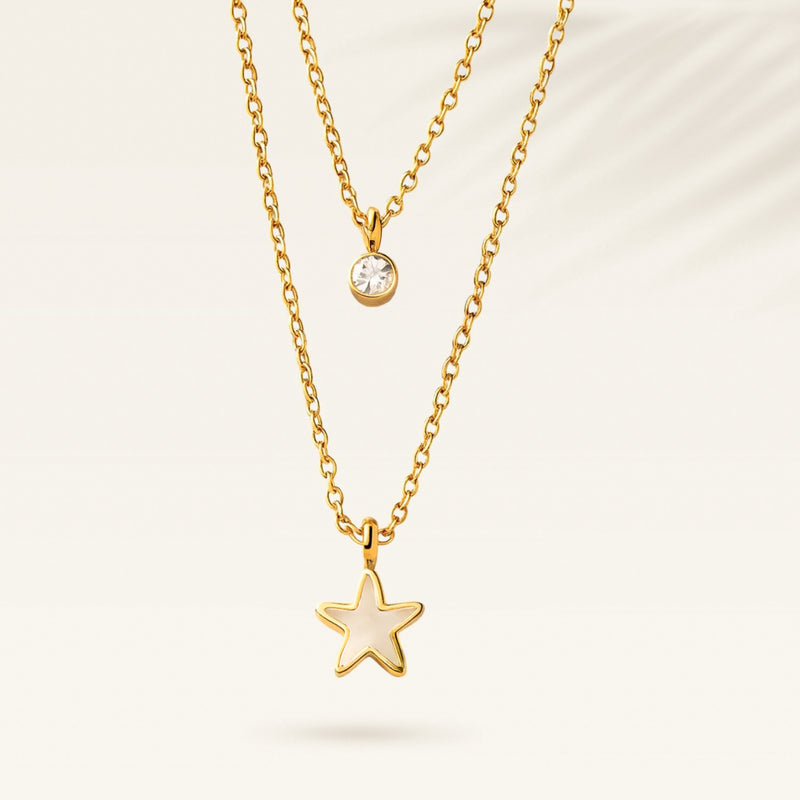 Ariel Layered MOP Star Necklace