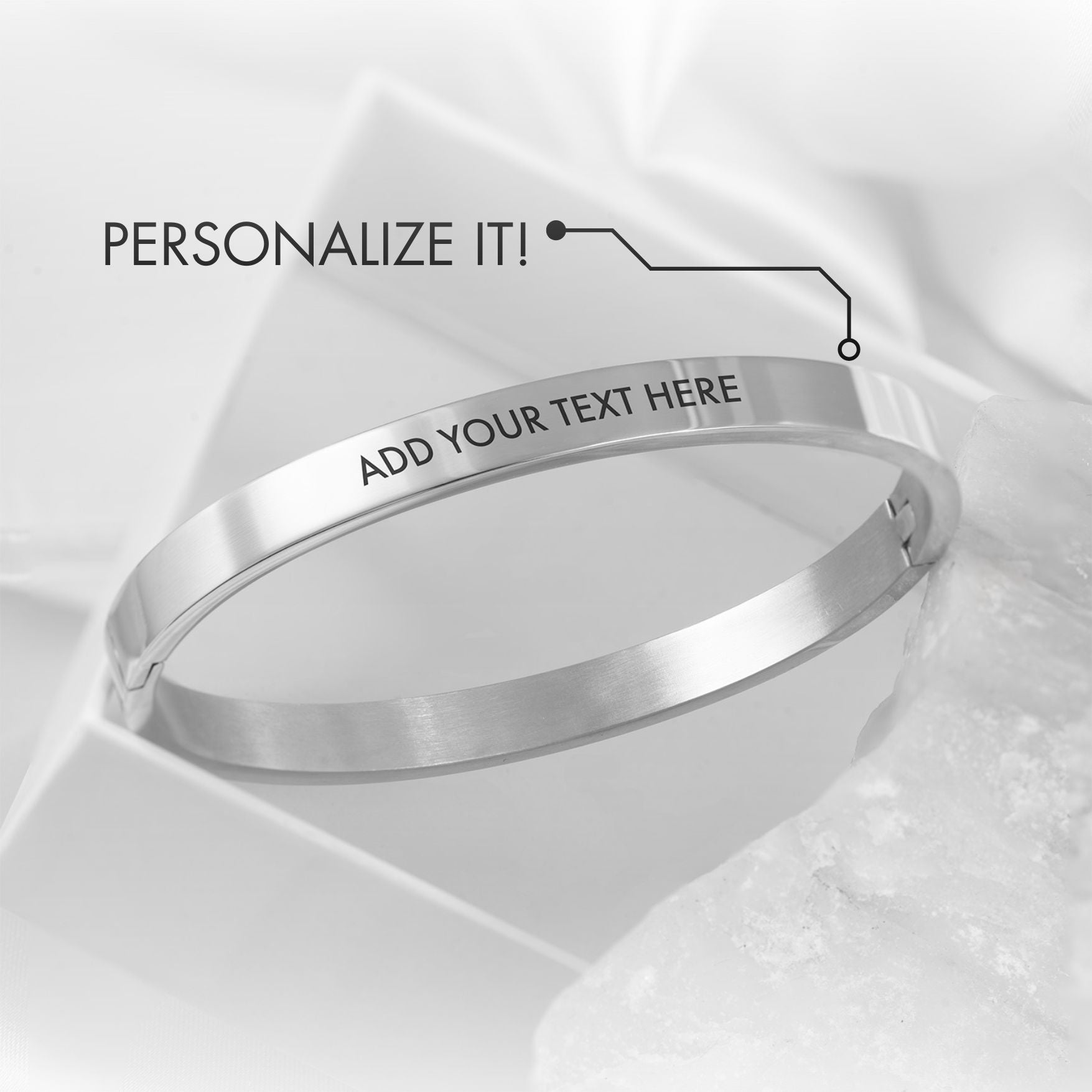 Personalised Silver Glossy Bracelet