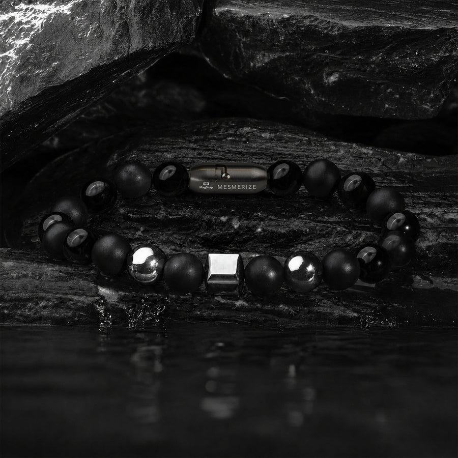Personalised Stealth Gloss Black Bracelet With Magsnap