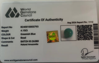 Amazonite lab certificate 12