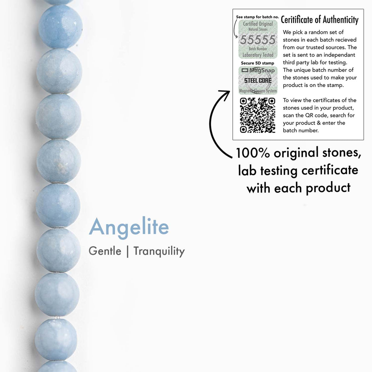 Calming Angelite Natural Stone Bracelet 2