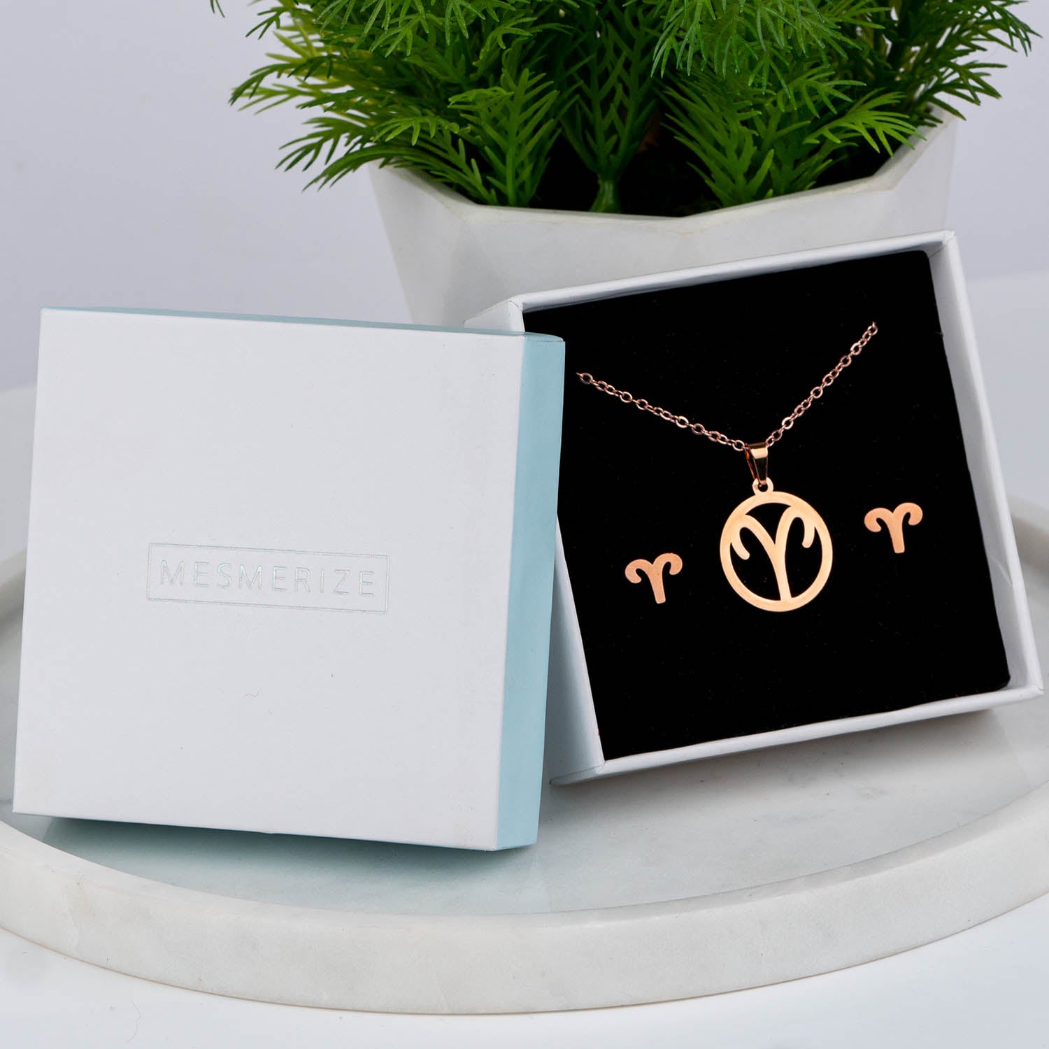 W Premium Jewellery Aries Necklace Earring Set (21 Mar - 20 Apr)