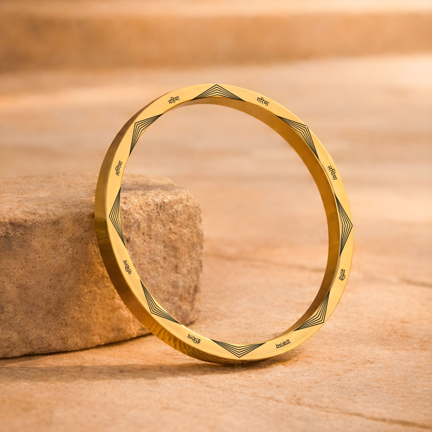 Ashta Siddhi Classic Round Kada Gold