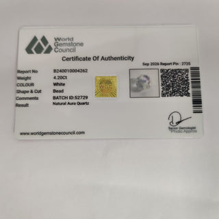 Aura Quartz lab certificate 9