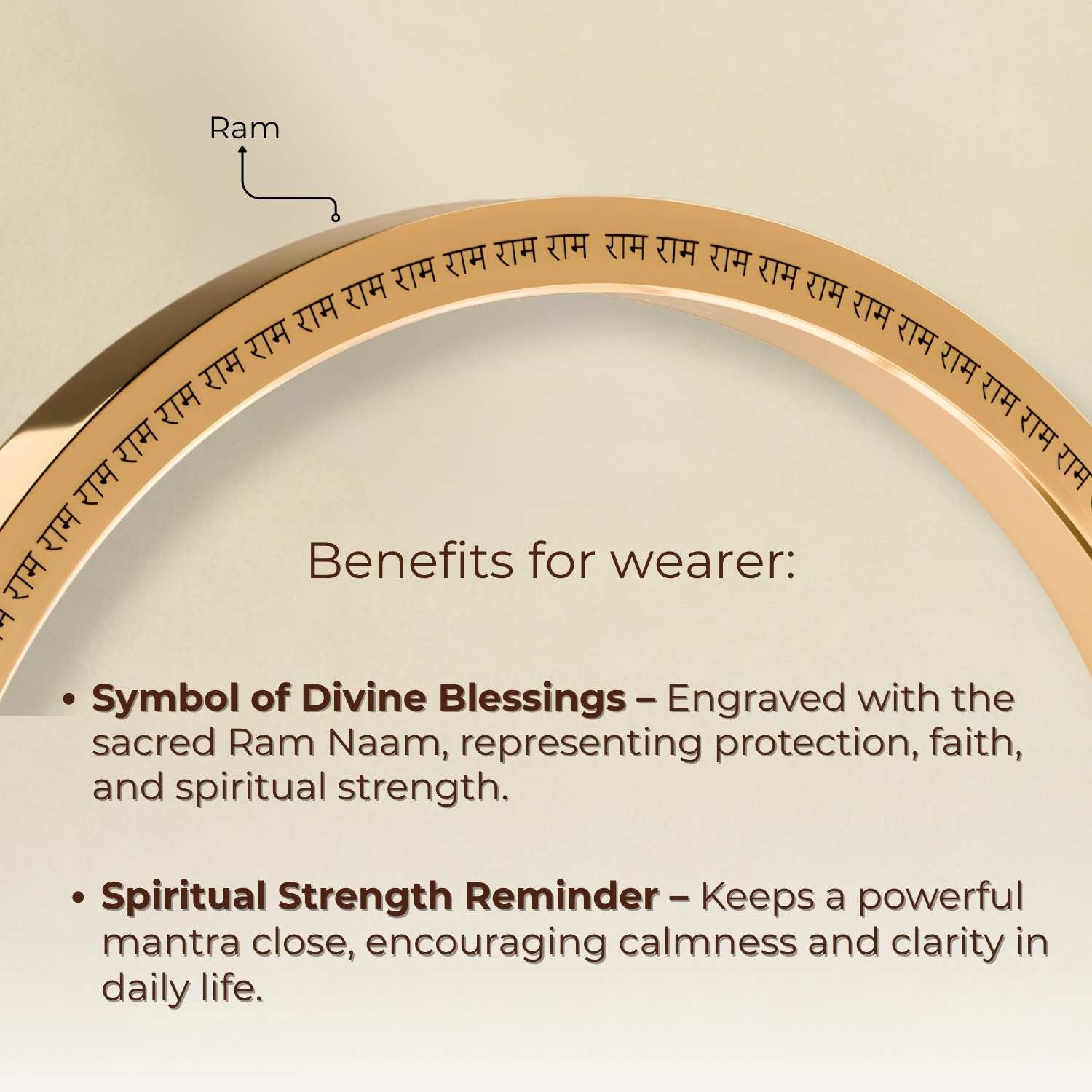 Ram MicroCarved Classic Round Kada Black