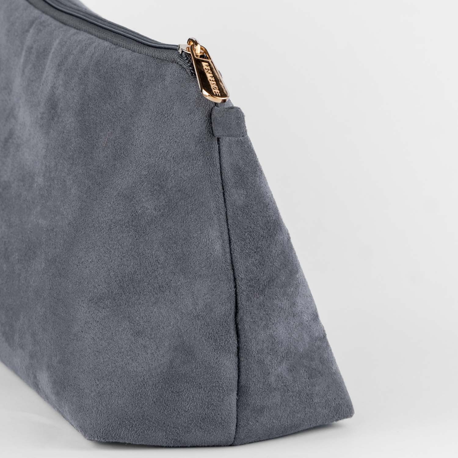 Travel Essentials Big Frost Grey Suede Travel Pouch