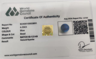 Blue Kyanite lab certificate 5