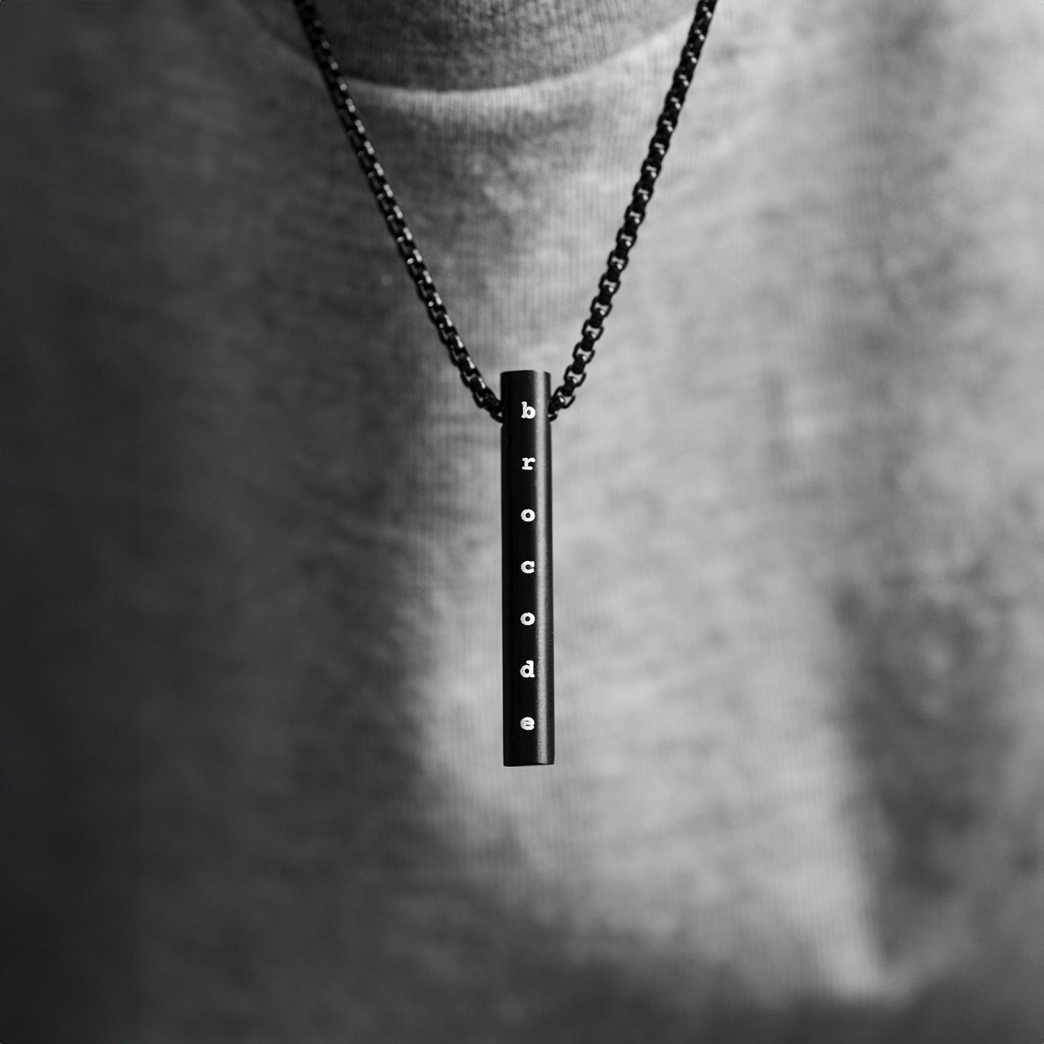 Brocode Black Barrel Necklace