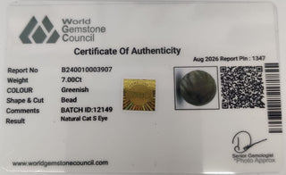 Cat Eye lab certificate 6